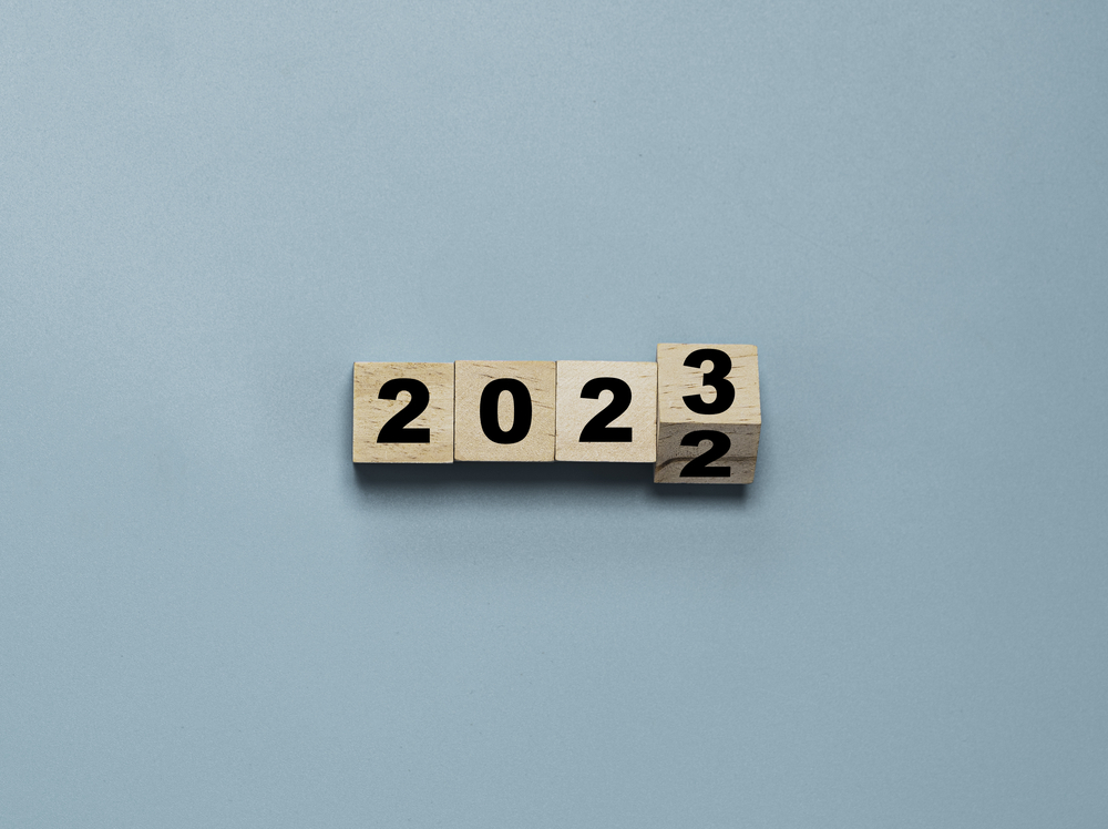 Houten blokjes met jaartal 2023
